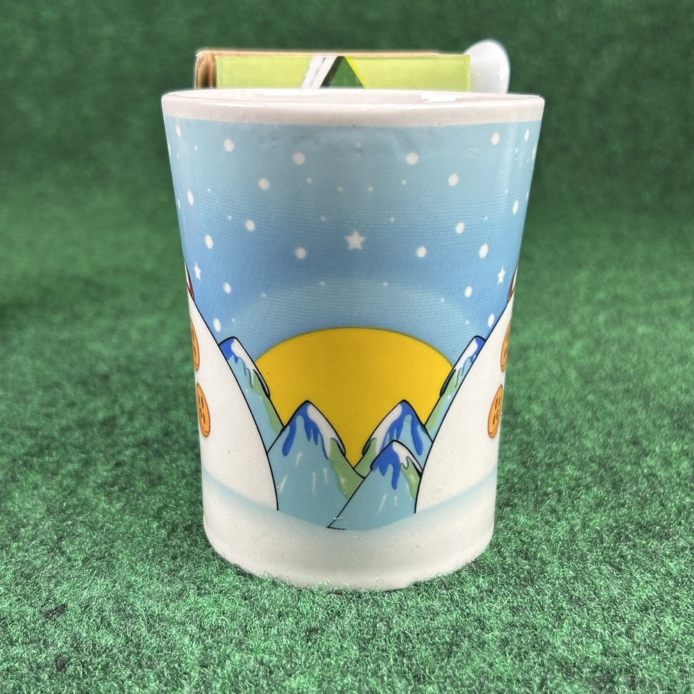 NEW Happy Holiday Snowman Mug Cocoa Coffee Tea Cup Spoon Christmas Holidays Snow - Picture 9 of 11